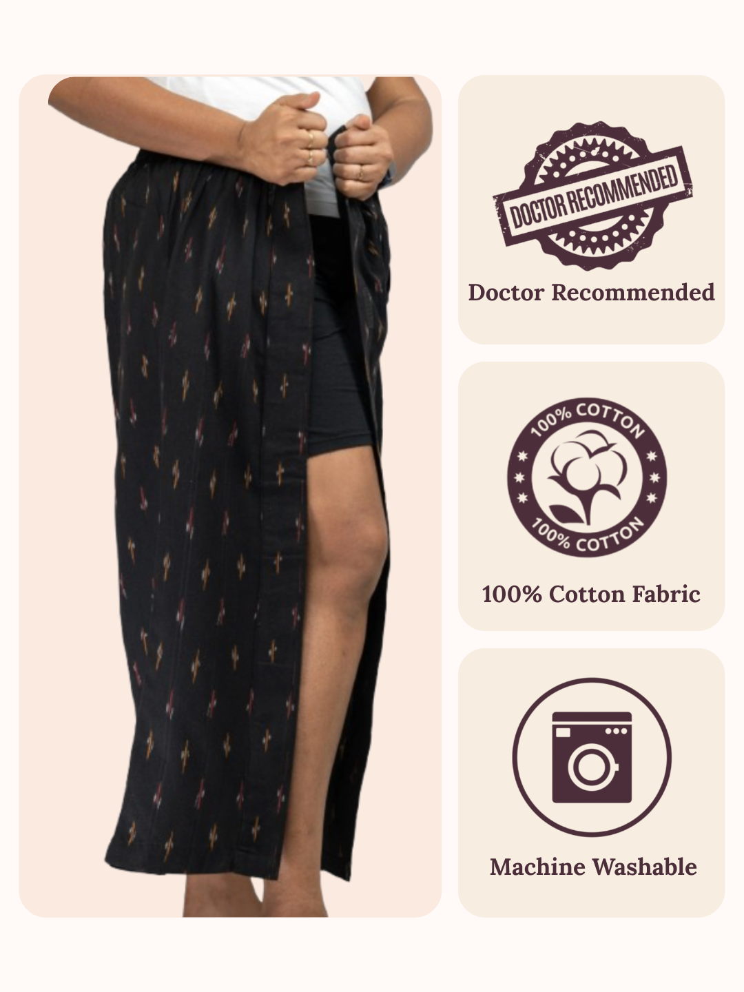 Fully Front Open Pants