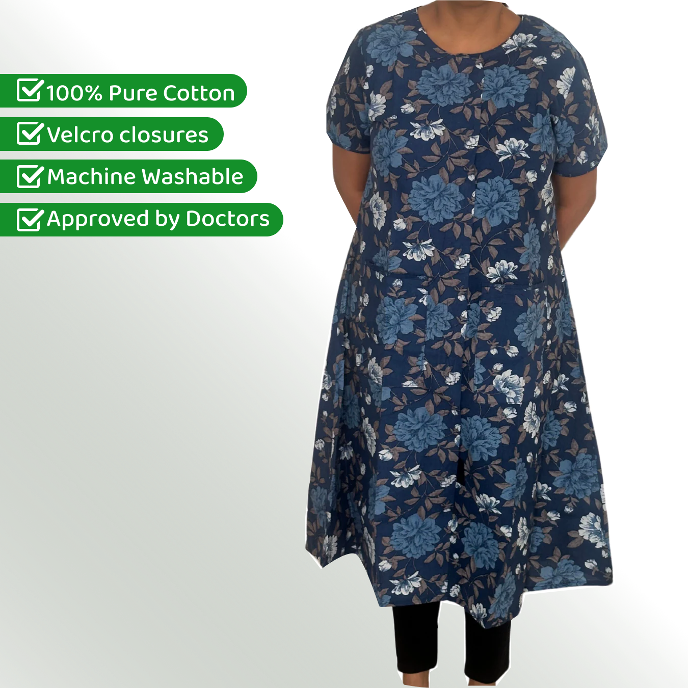 Fully front Open Nighty With Pockets