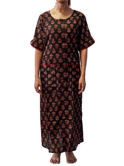 Fully front Open Nighty With Pockets