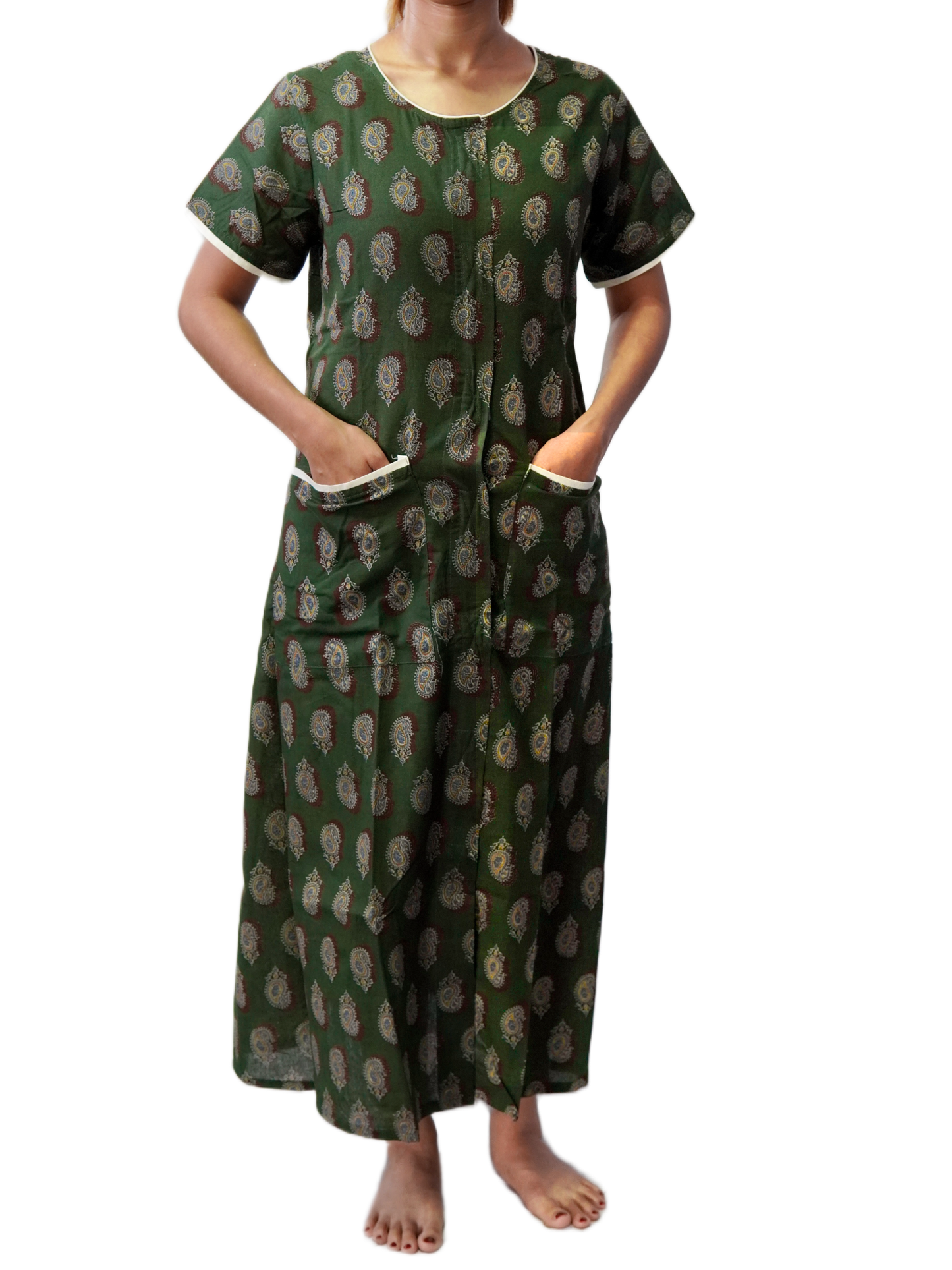 Fully front Open Nighty With Pockets
