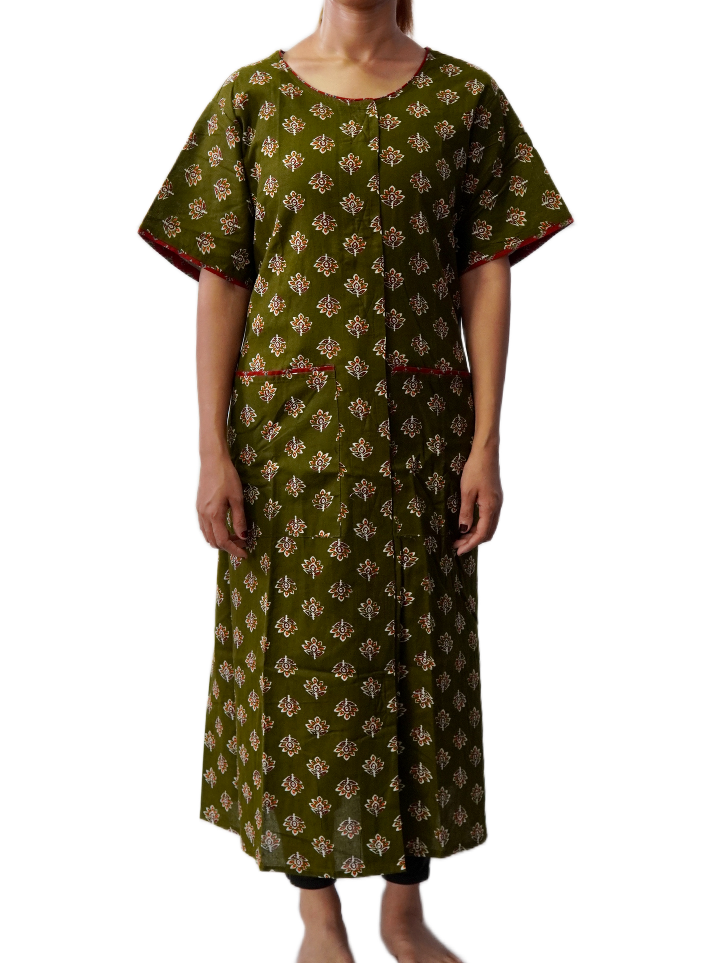 Fully front Open Nighty With Pockets