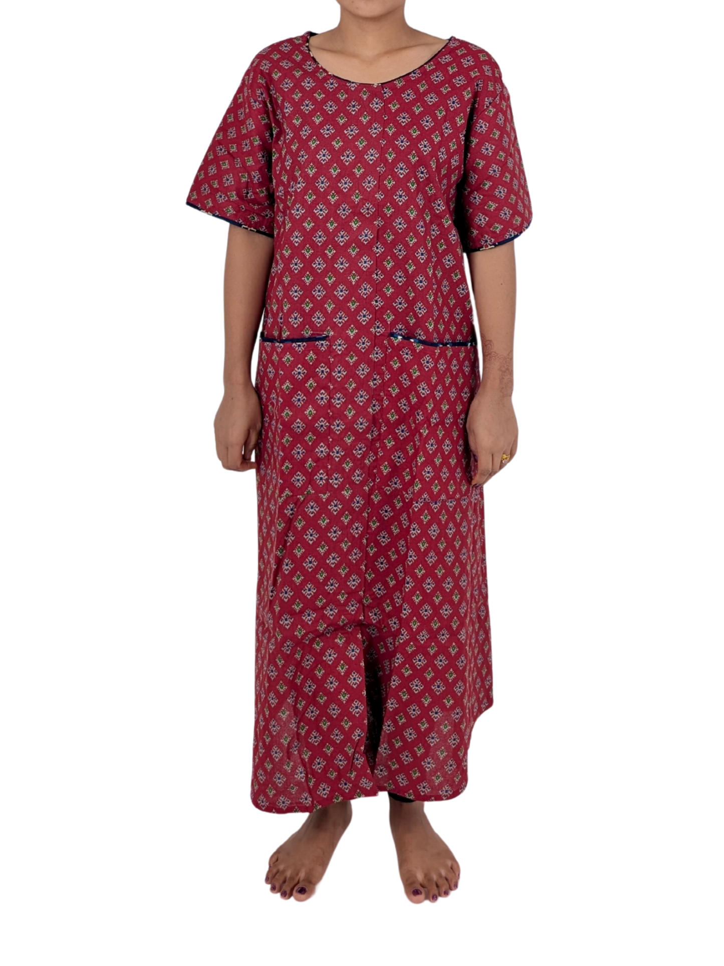 Fully front Open Nighty With Pockets