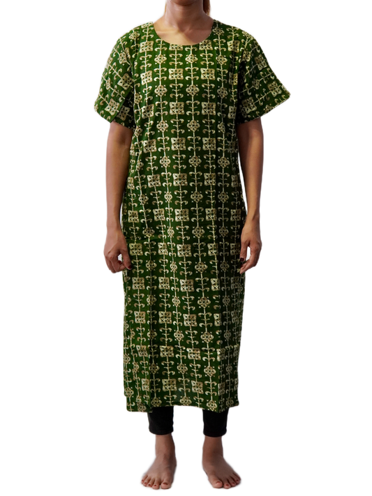 Side open gown green