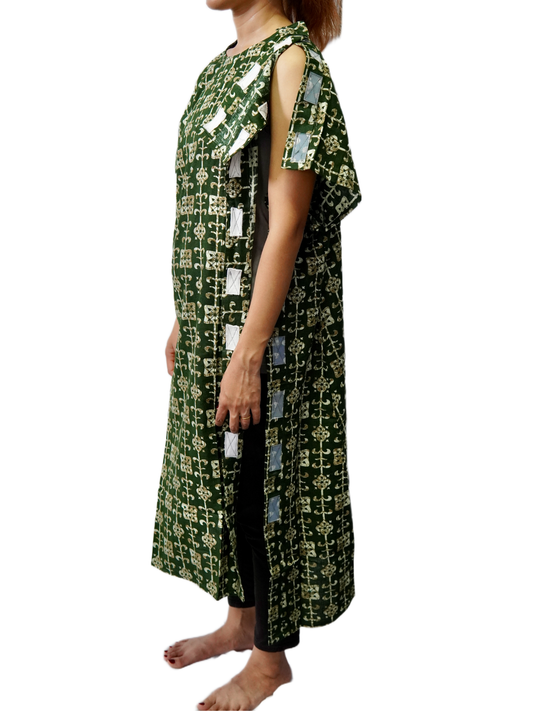 side open view of side open gown