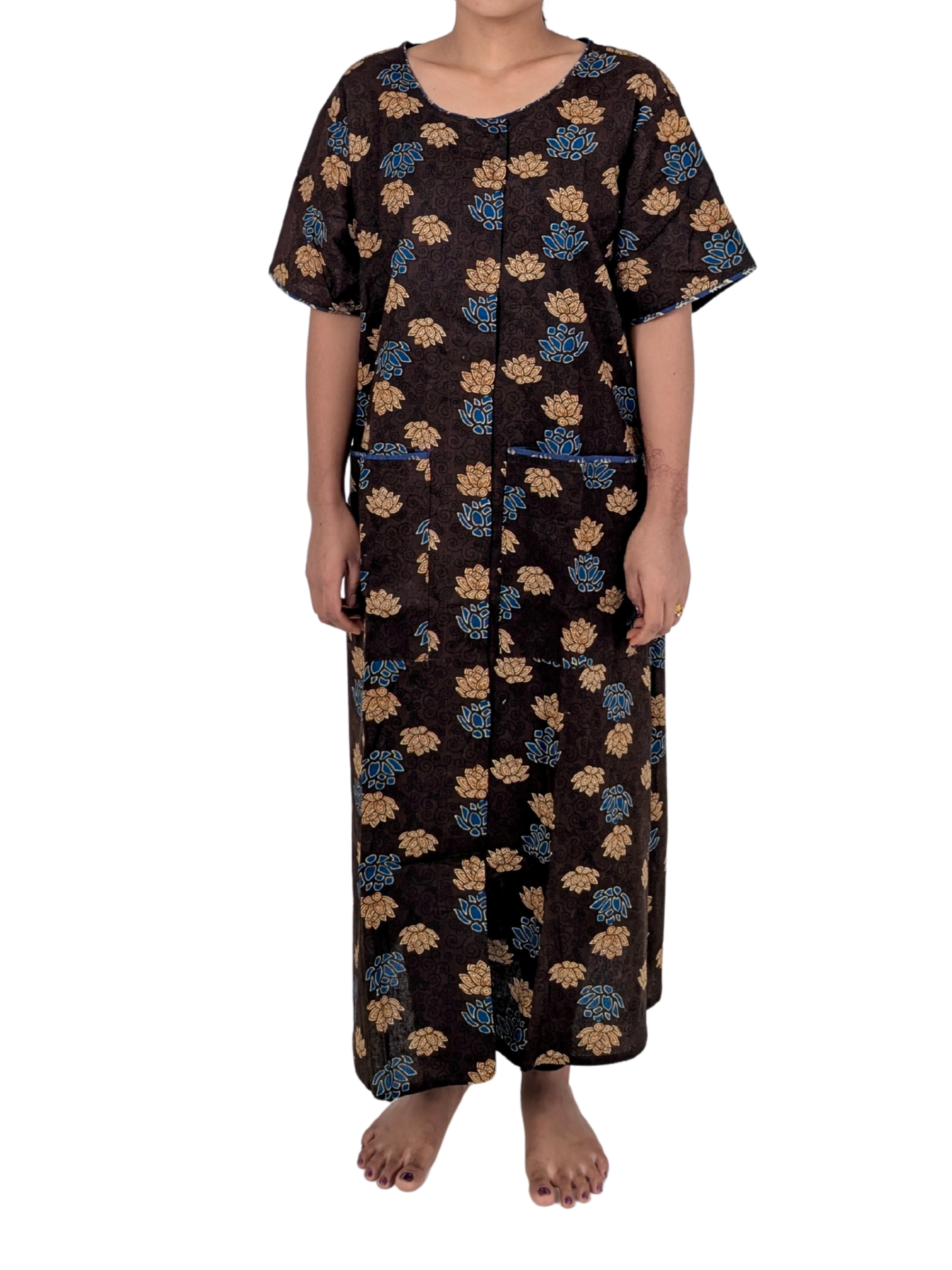 Fully front Open Nighty With Pockets