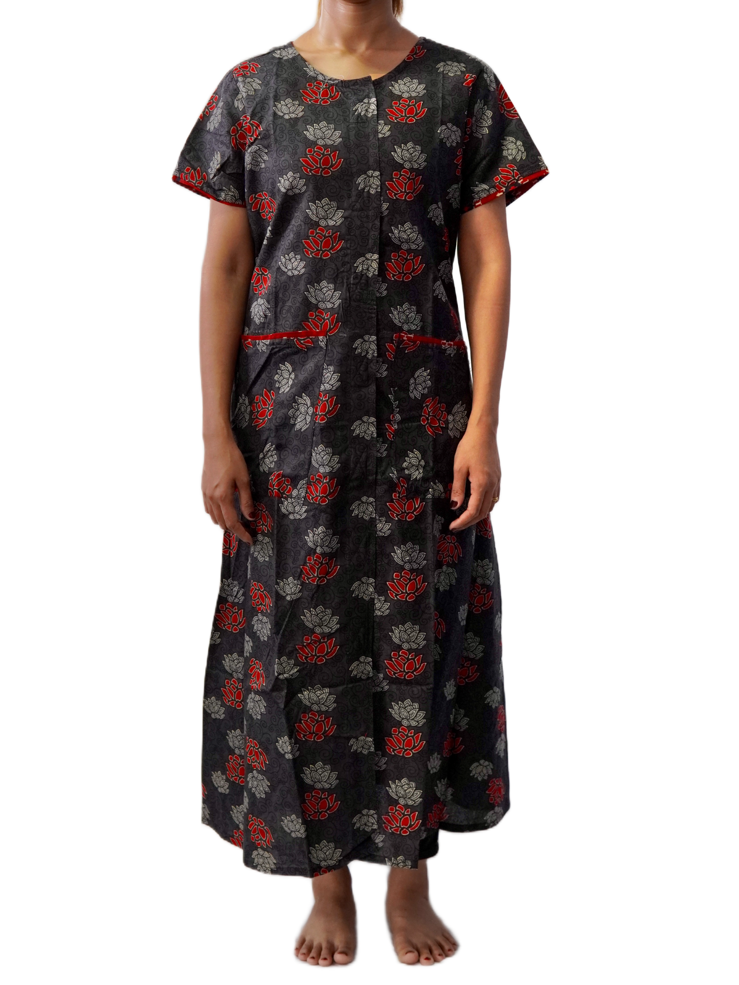 Fully front Open Nighty With Pockets