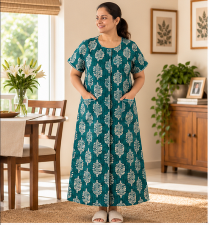 Fully front Open Nighty With Pockets