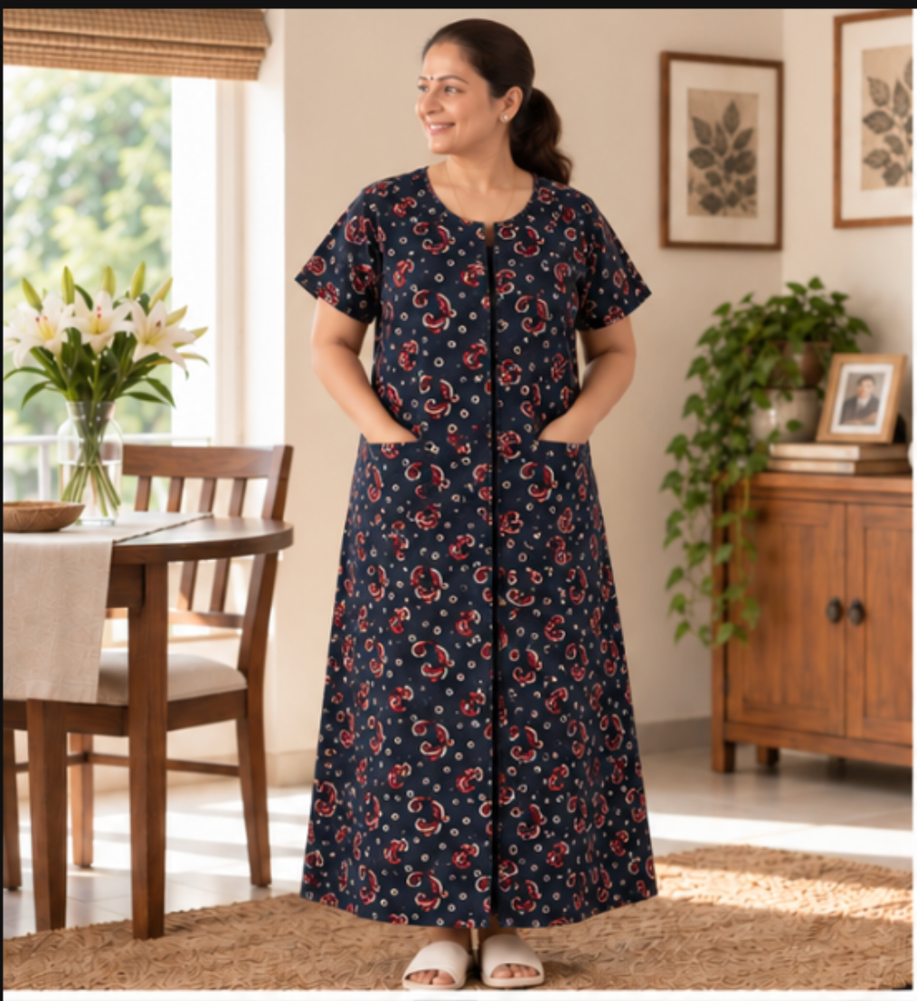 Fully front Open Nighty With Pockets