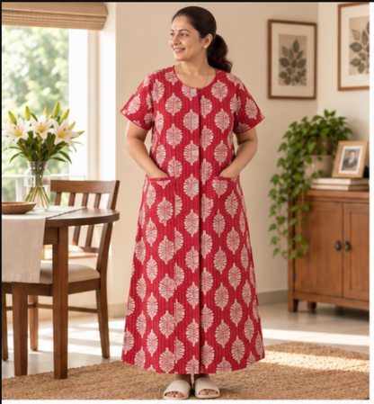 Fully front Open Nighty With Pockets