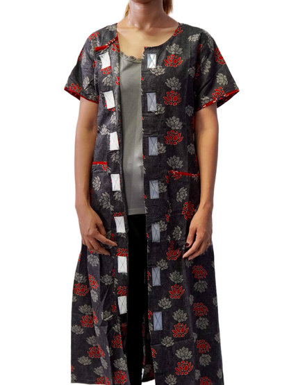 Fully front Open Nighty With Pockets