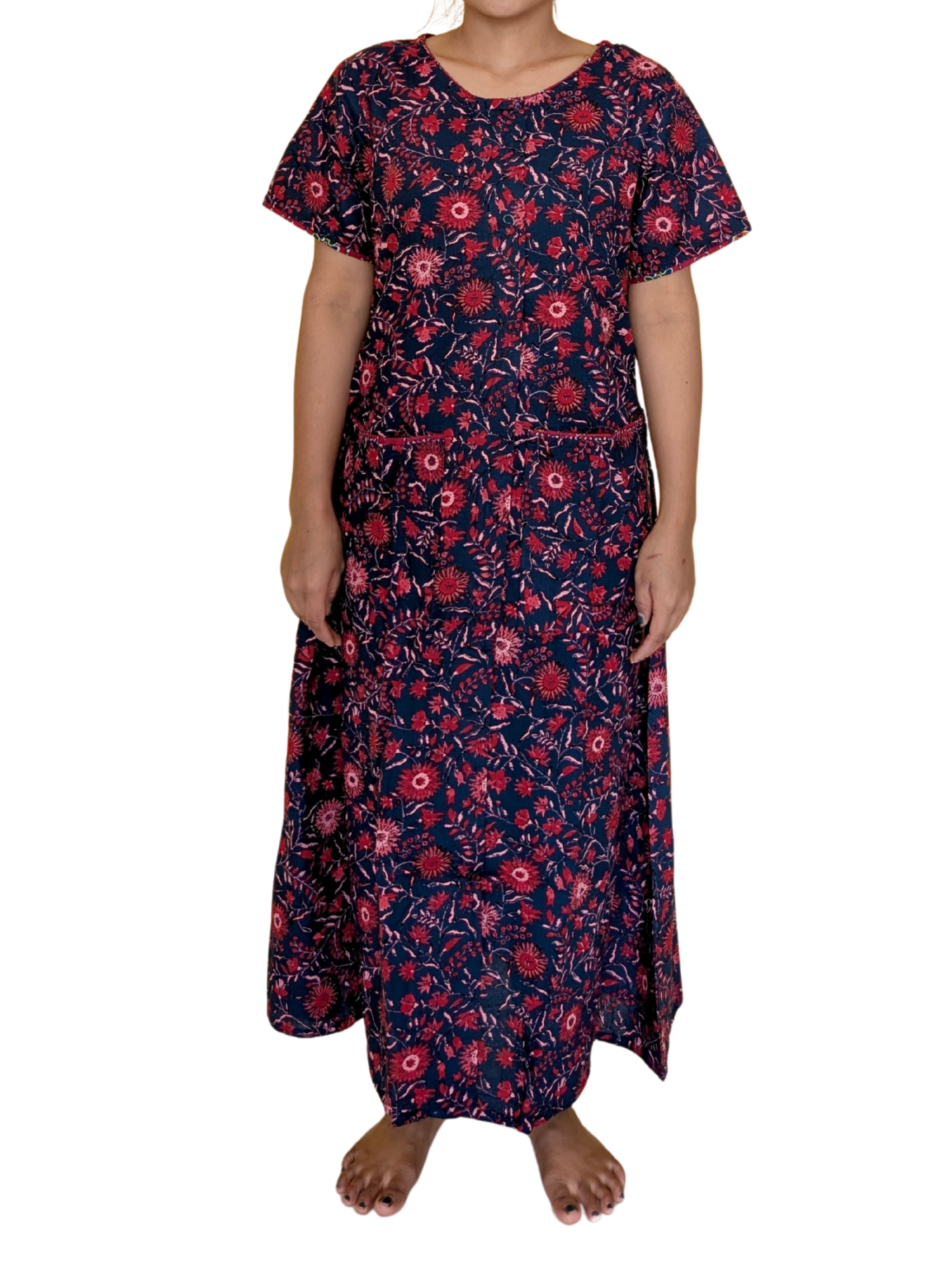 Fully front Open Nighty With Pockets