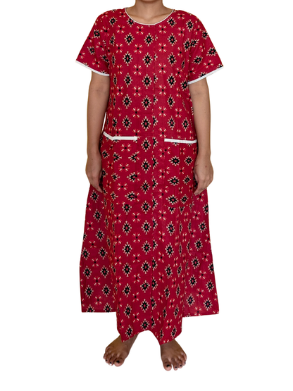 Fully front Open Nighty With Pockets
