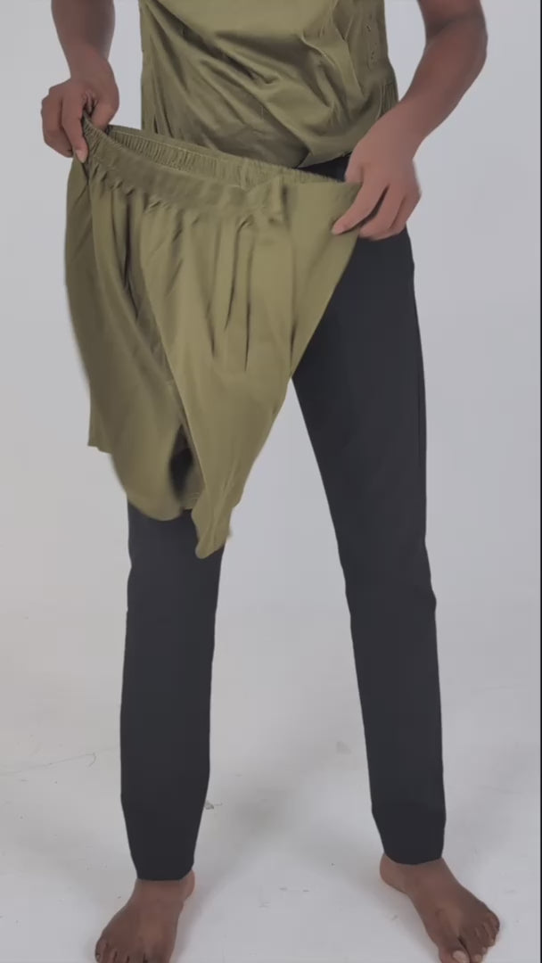 Video demonstrating how to wear front open shorts