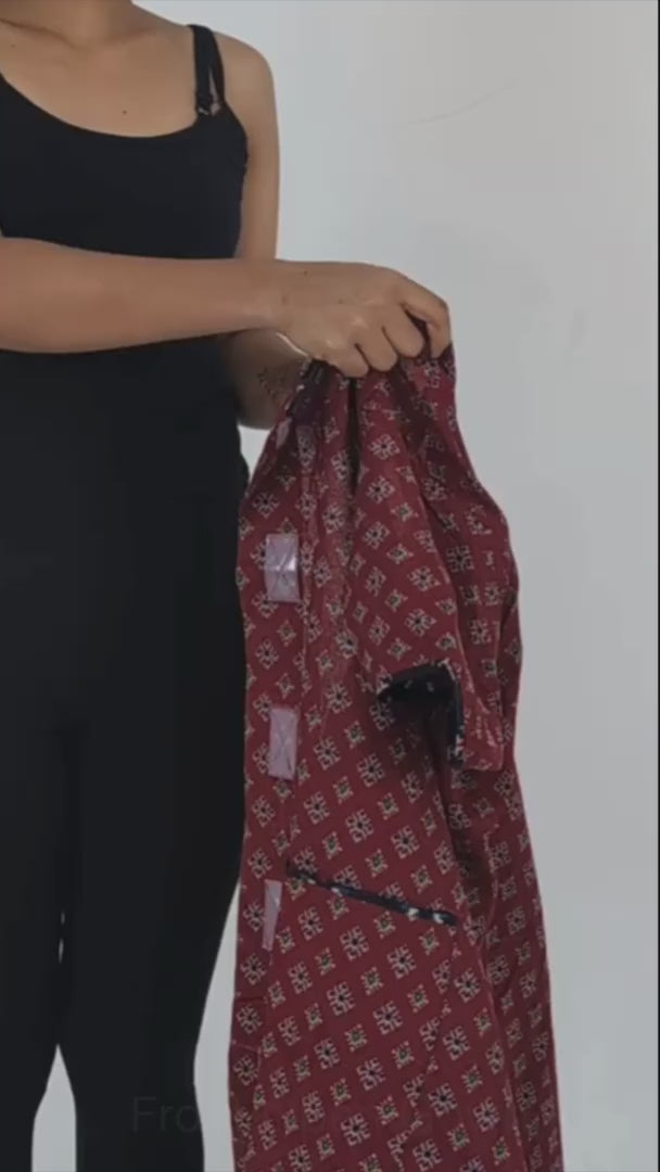 Video demonstrating how to wear front open gown