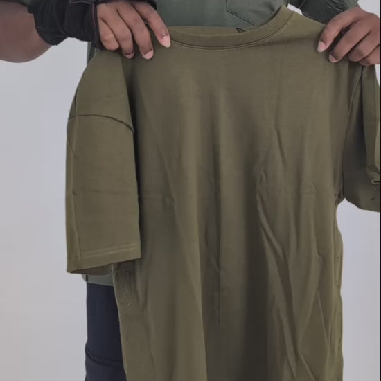 Video demonstrating how to wear side open tshirt