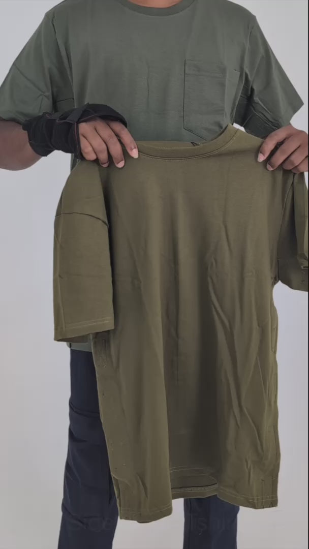 Video demonstrating how to wear side open tshirt